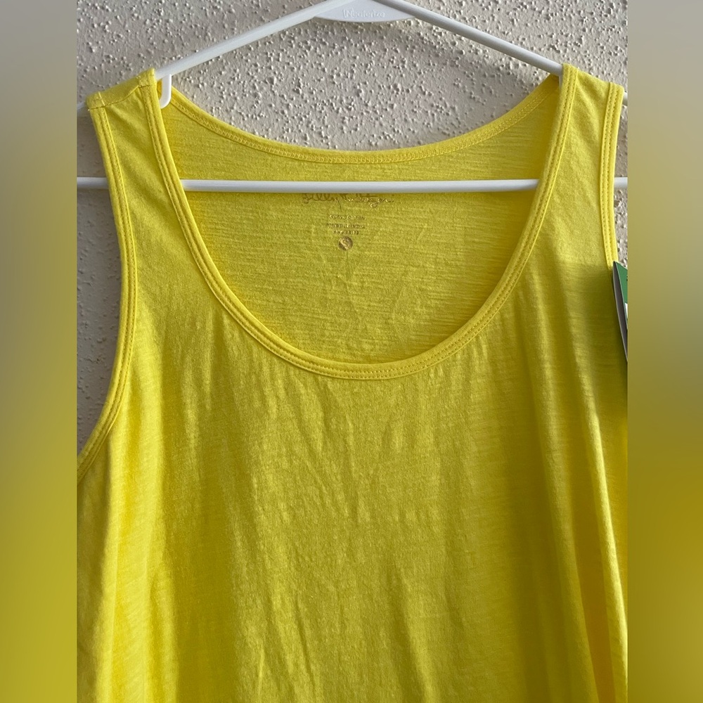 NWT - Lilly Pulitzer Women’s Small Yellow Sleeveless McKee Top with Pom Poms - Picture 9 of 16
